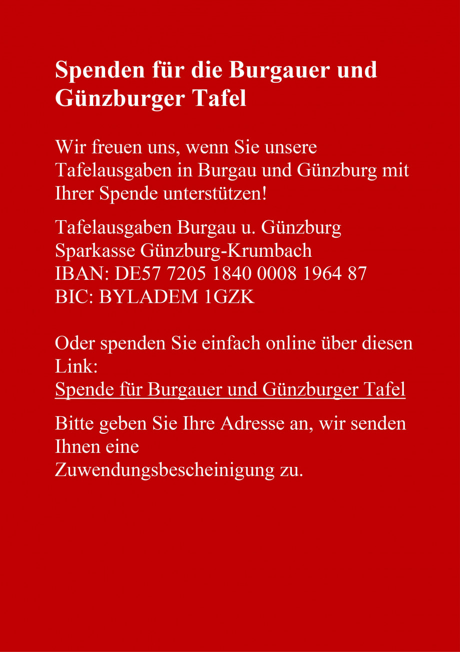 Tafel-Ausgabestelle Burgau | Evangelische Kirchengemeinde Burgau
